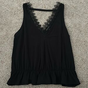 V neck black tank